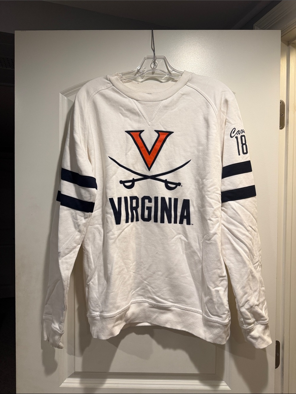 Champion Virginia Crewneck Sweatshirt in White, Orange & Navy